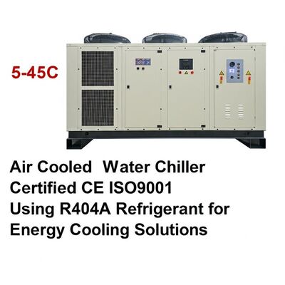 환경 온도 범위 5-45C 공기 냉각 물 냉장기 CE ISO9001 인증 에너지 냉각 솔루션에 대한 R404A 냉장제를 사용하여